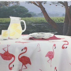 ENVOGUE Large Hot Pink Flamingo Tablecloth 52x70 Indoor Outdoor Summer Tropical